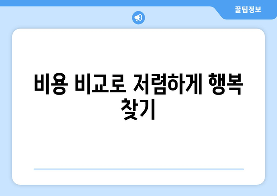 비용 비교로 저렴하게 행복 찾기