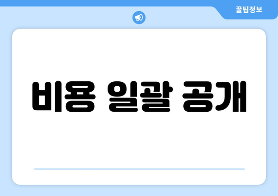 비용 일괄 공개