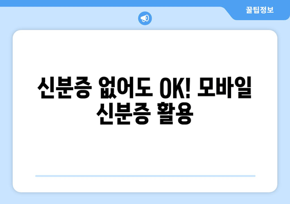 신분증 없어도 OK! 모바일 신분증 활용