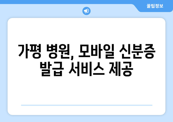 가평 병원, 모바일 신분증 발급 서비스 제공