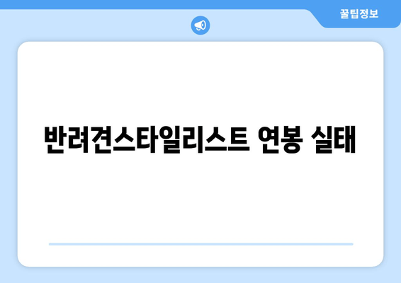 반려견스타일리스트 연봉 실태