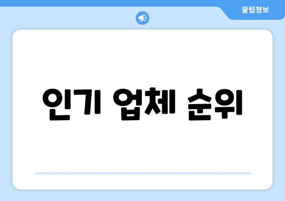 인기 업체 순위