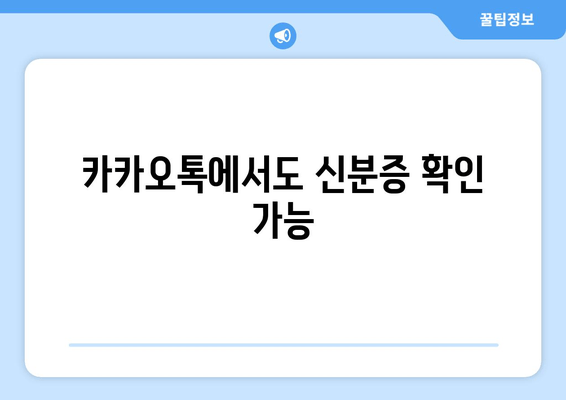 카카오톡에서도 신분증 확인 가능