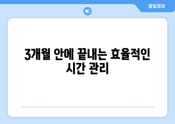 3개월 안에 끝내는 효율적인 시간 관리