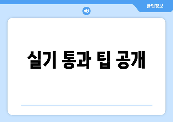 실기 통과 팁 공개