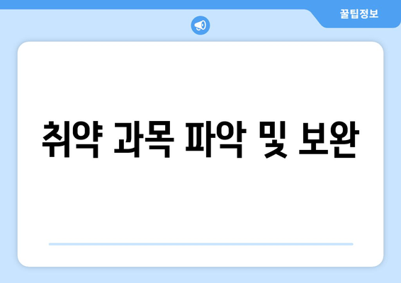 취약 과목 파악 및 보완