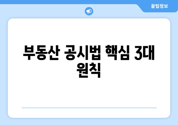 부동산 공시법 핵심 3대 원칙