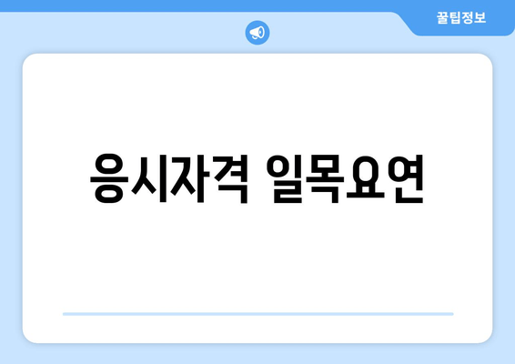 응시자격 일목요연