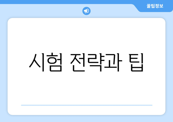 시험 전략과 팁