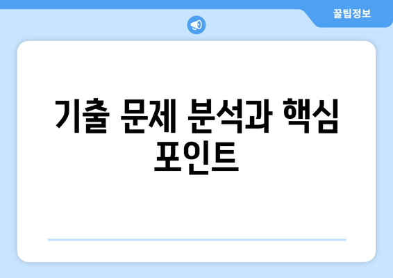 기출 문제 분석과 핵심 포인트