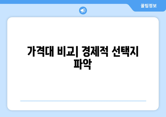 가격대 비교| 경제적 선택지 파악