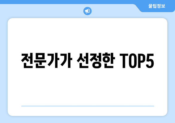 전문가가 선정한 TOP5