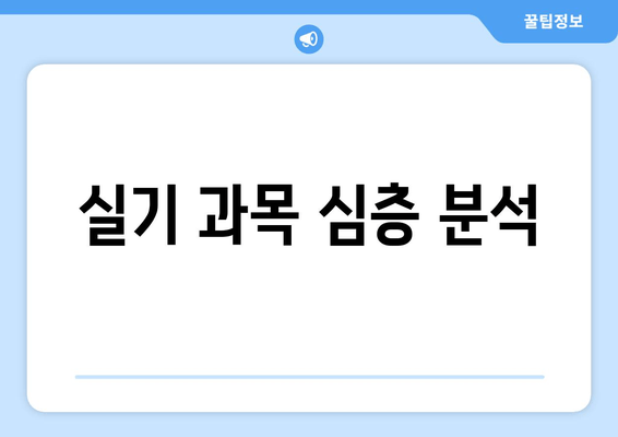 실기 과목 심층 분석