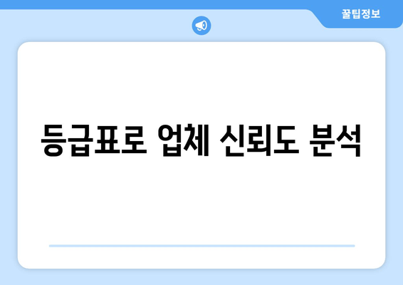 등급표로 업체 신뢰도 분석