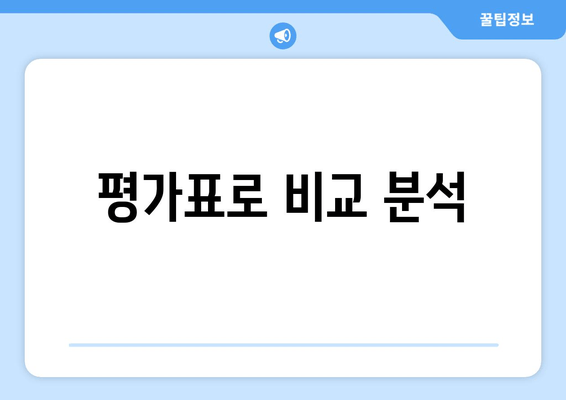 평가표로 비교 분석