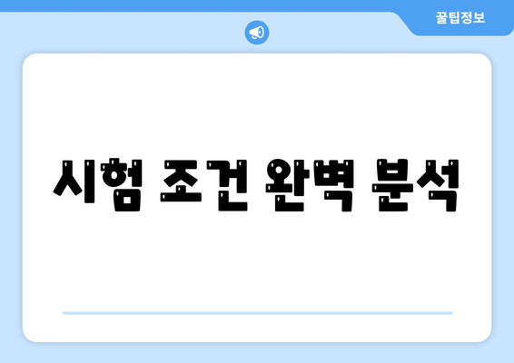 시험 조건 완벽 분석