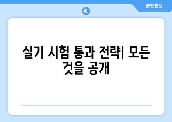 실기 시험 통과 전략| 모든 것을 공개