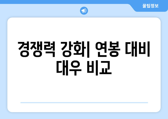 경쟁력 강화| 연봉 대비 대우 비교