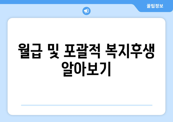 월급 및 포괄적 복지후생 알아보기