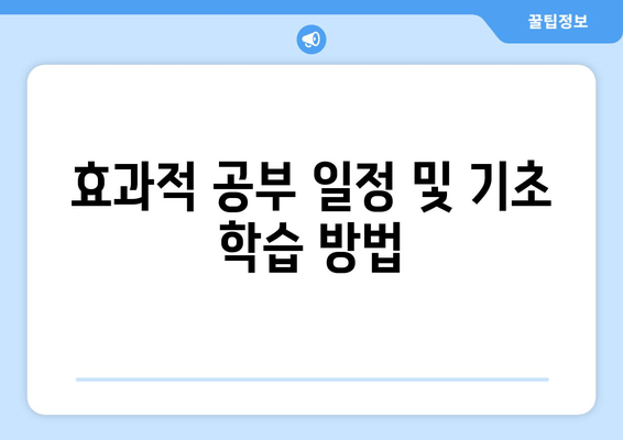 효과적 공부 일정 및 기초 학습 방법