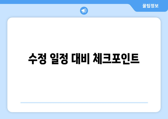 수정 일정 대비 체크포인트