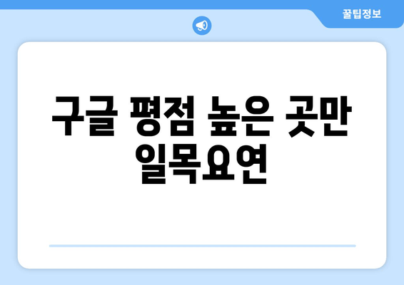 구글 평점 높은 곳만 일목요연