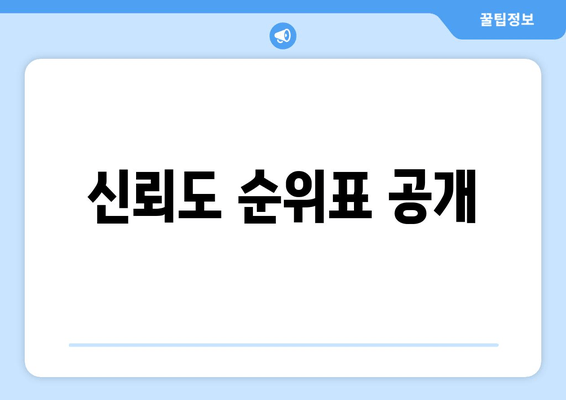 신뢰도 순위표 공개