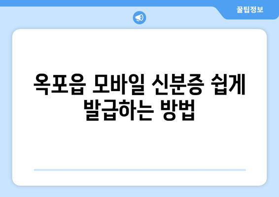 옥포읍 모바일 신분증 쉽게 발급하는 방법