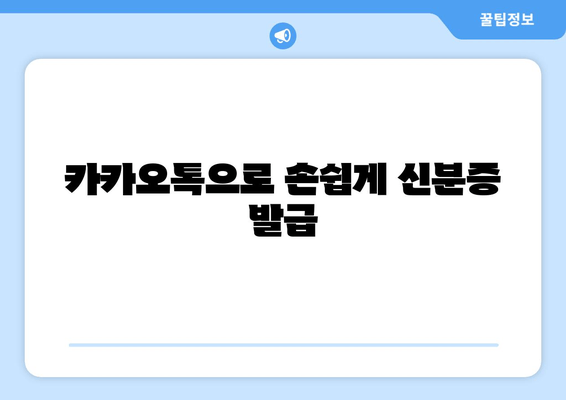 카카오톡으로 손쉽게 신분증 발급