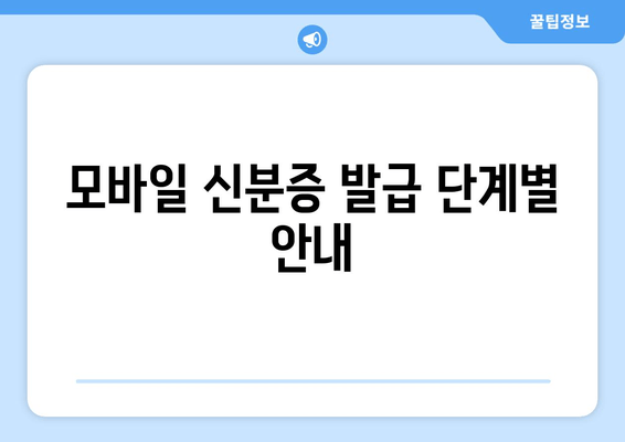 모바일 신분증 발급 단계별 안내