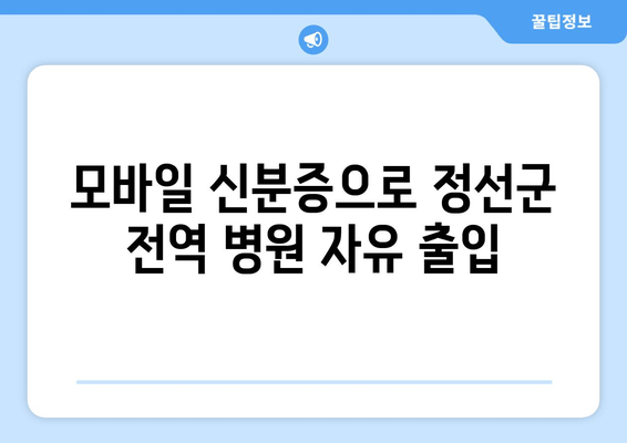 모바일 신분증으로 정선군 전역 병원 자유 출입