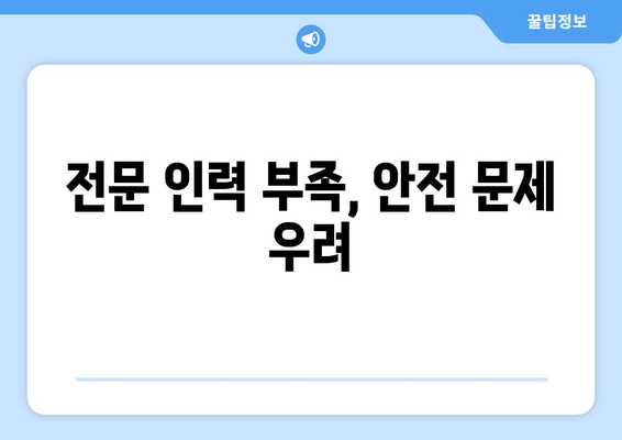 전문 인력 부족, 안전 문제 우려