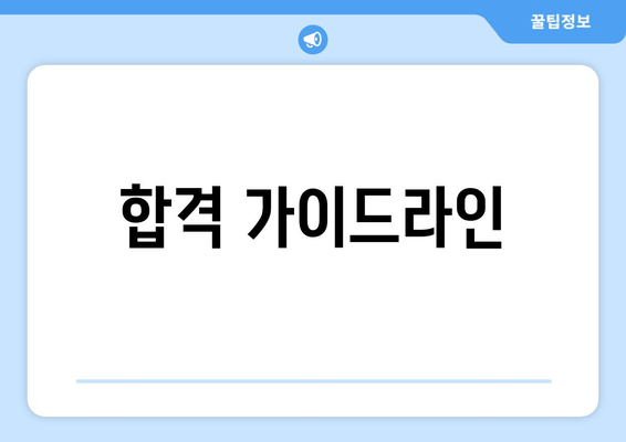 합격 가이드라인