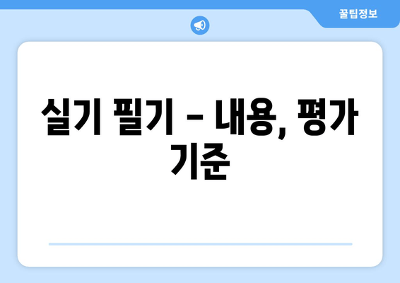 실기 필기 - 내용, 평가 기준