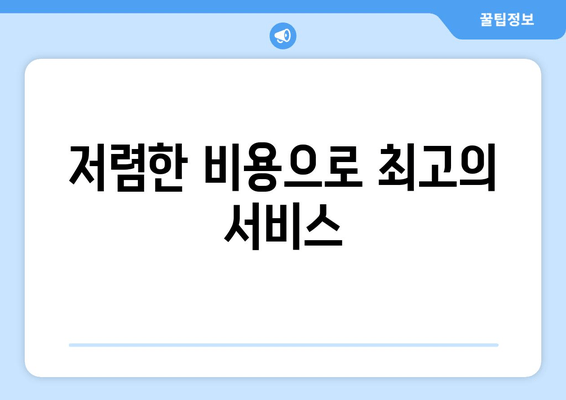 저렴한 비용으로 최고의 서비스