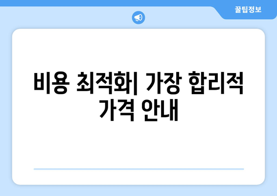 비용 최적화| 가장 합리적 가격 안내