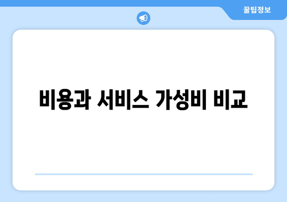 비용과 서비스 가성비 비교