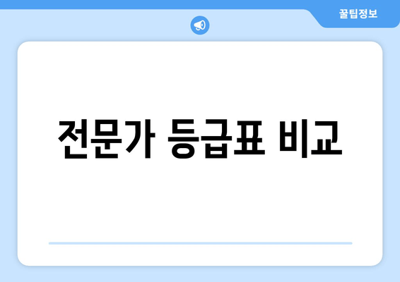 전문가 등급표 비교