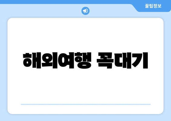 해외여행 꼭대기