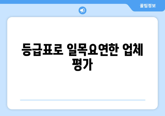 등급표로 일목요연한 업체 평가