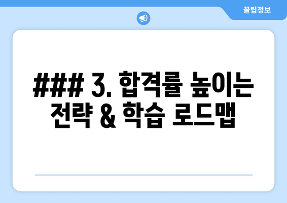 ### 3. 합격률 높이는 전략 & 학습 로드맵