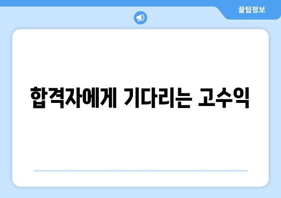 합격자에게 기다리는 고수익