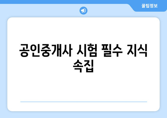 공인중개사 시험 필수 지식 속집