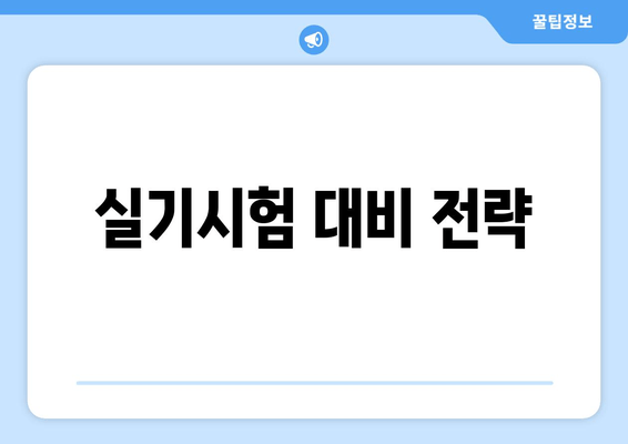 실기시험 대비 전략