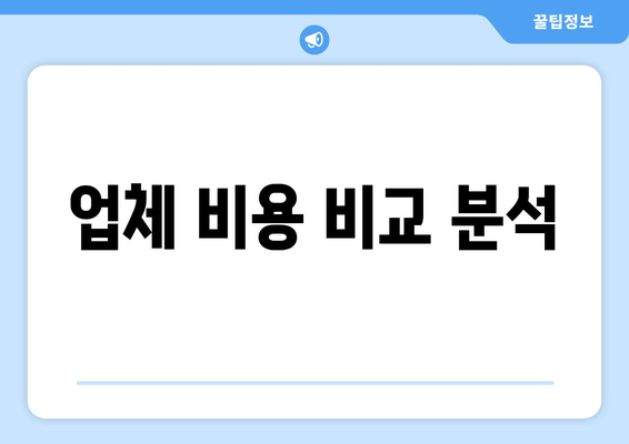 업체 비용 비교 분석