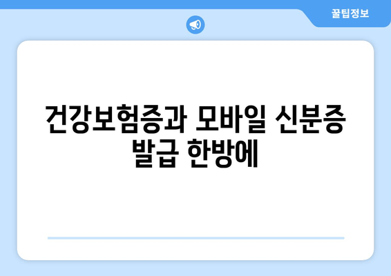 건강보험증과 모바일 신분증 발급 한방에