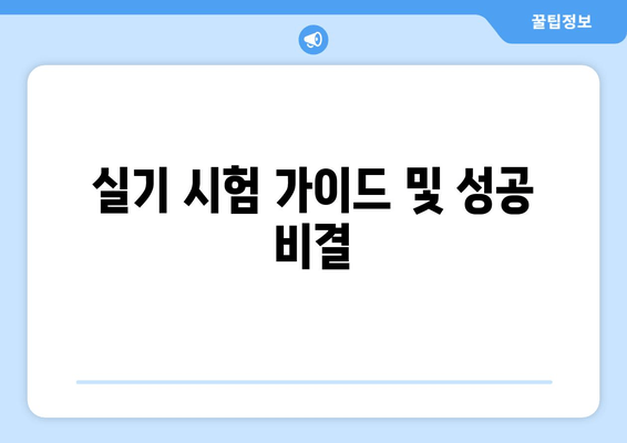 실기 시험 가이드 및 성공 비결