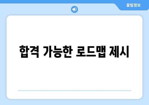 합격 가능한 로드맵 제시