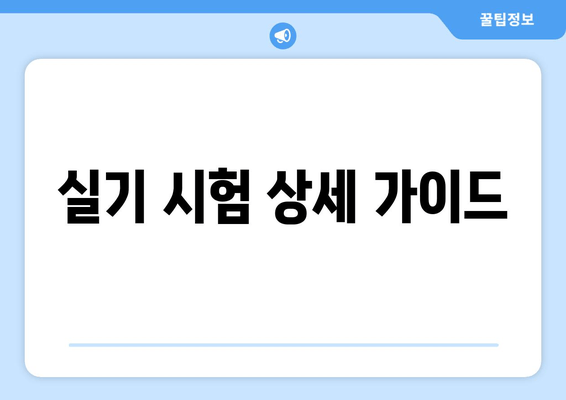 실기 시험 상세 가이드