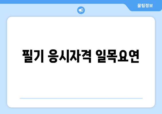 필기 응시자격 일목요연